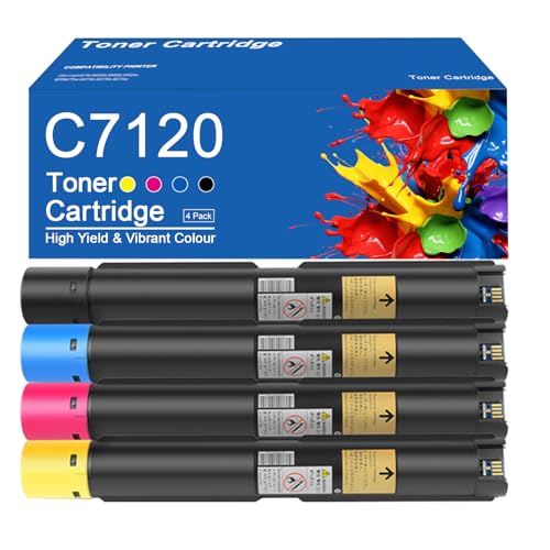 C7120 Toner Cartridges Compatible for Xerox 006R01824 006R01825 006R01826 006R01827 Toner Cartridge Replacement for Xerox Versalink C7120 C7125 C7130 Printer