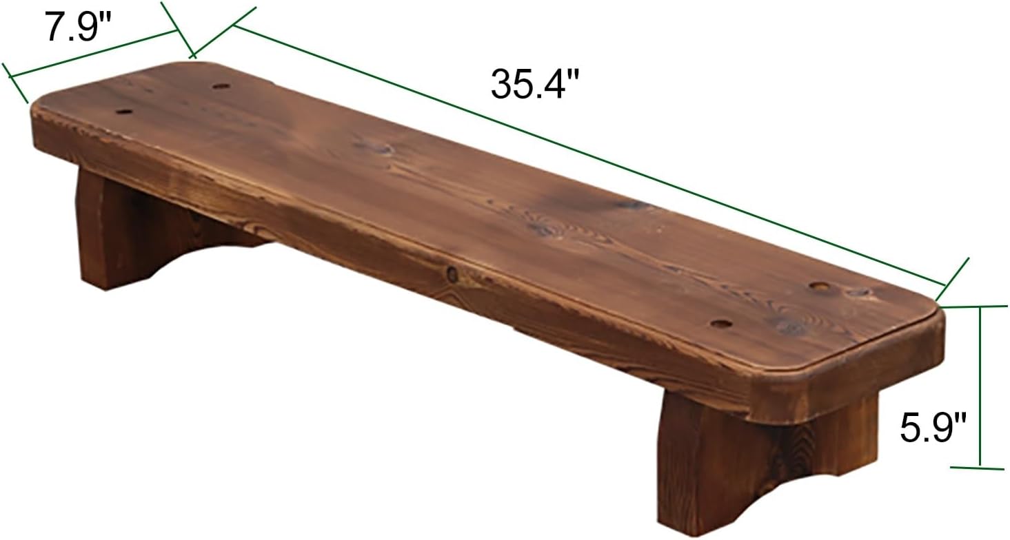 Narrow Entryway Bench Farmhouse Indoor Wooden Living Room Dining for End of Bed 23.6"/35.4"/47.2"/59" Length Noodle Skinny Hallway Benchs Sturdy and Stable Kitchen Bedroom(35.4"x7.9"x5.9")