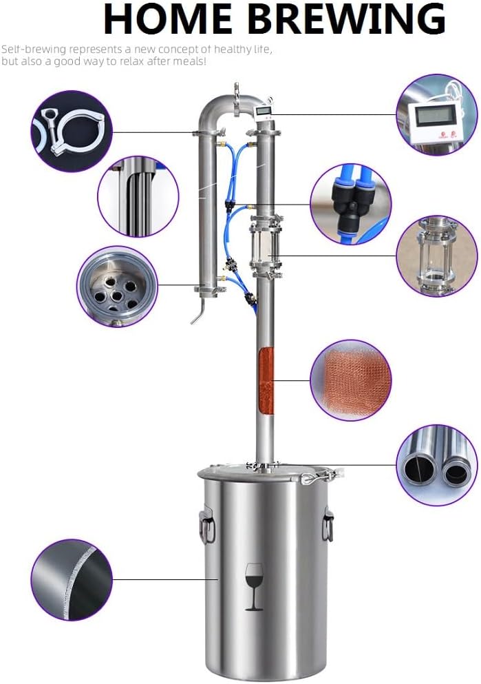 Stainless Steel Still 35Liters Water Alcohol Distiller Home Brew Kit Wine Making Supplies