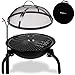 SunnyMoon® 2-in-1-Feuerschale mit Funkenschutz & Grillrost - Feuerstelle/Grill für Camping,Garten, Outdoor, Terrasse - Robust, kompakt, zusammenklappbar - Ø45cm
