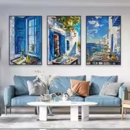 Art print moderne ville graffiti affiche paysage coloré en toile murale avec cadre de salon