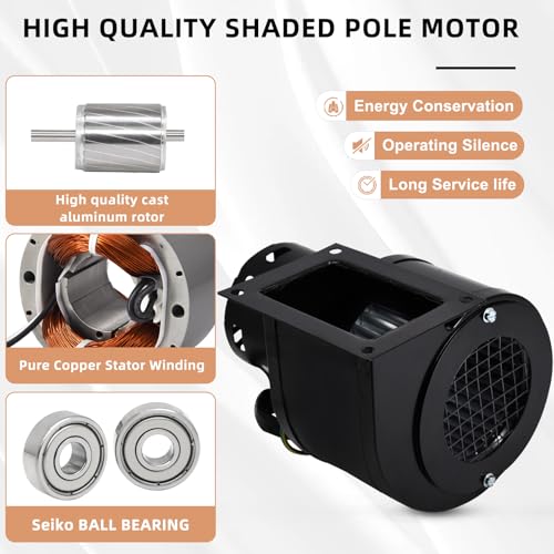 Criditpid Centrifugal Blower Motor for Dayton 1TDP7, 4C446, 6FHX8, 4C005, 1TDP7A, Fasco A166, 7021-3469, Outdoor Wood Furnace Fan for WoodMaster 4400 & 5500.