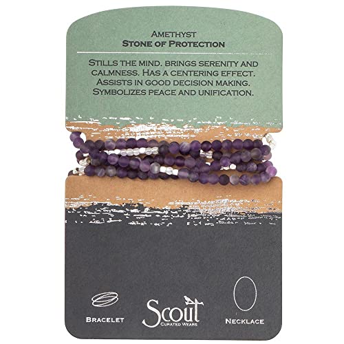 Scout Curated Wears - Women's Stone Wrap Bracelet & Necklace - Amethyst - Stone Of Protection #TOP2