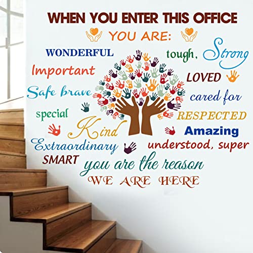 Office Wall Stickers Inspirational Quotes Decals Peel and Stick Motivational Wall Decals Colorful Motivational Lettering Office Wall Decor for Office Home Decor Wall Decoration.