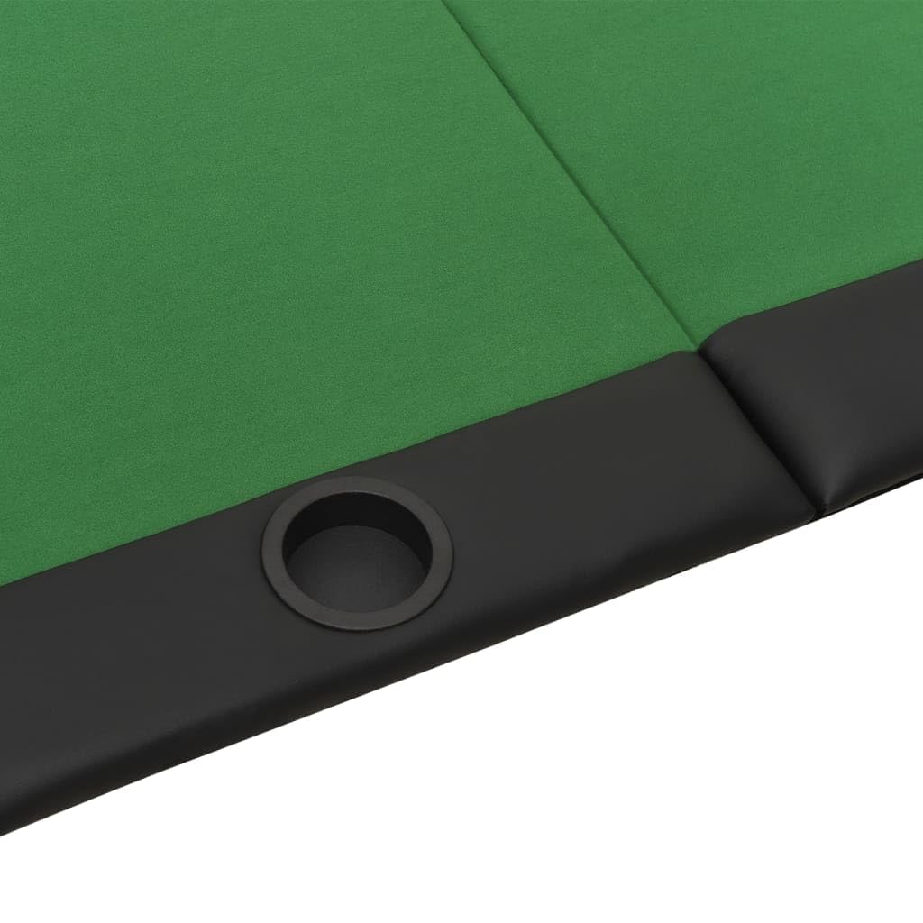 TALCUS Mobiletto Con Tavolo Pieghevole Poker 10 Giocatori Verde 206x106x75 cm