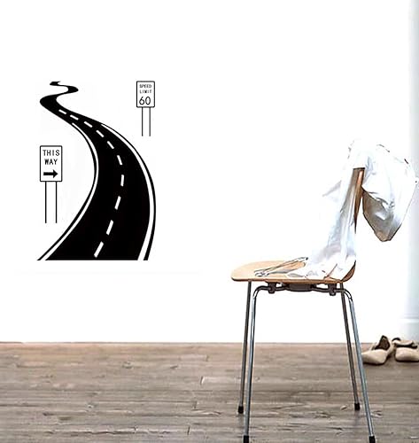 Miniatura 5 de BIBITIME Adhesivo de vinilo para sala de estar, límite de velocidad 60, sinuoso sinuoso, flecha, letrero decorativo de vinilo, 16.5 x 24 pulgadas,