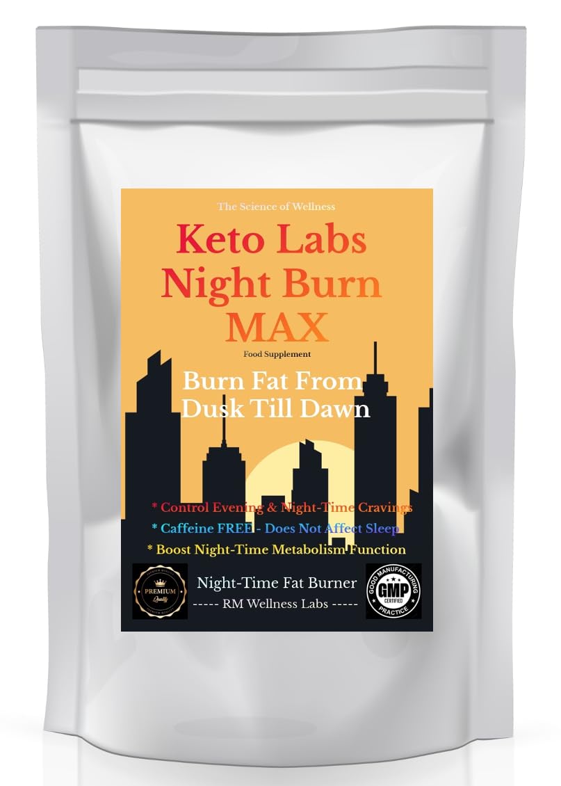 Keto Labs Night Burn MAX - Fat Burners - Boost Night-Time Metabolism - Control Evening Hunger Cravings - Weight Management Tablets - Appetite Suppressant - 30 Tablets (30 Day Supply)