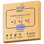 Eco Family, Bathroom Cleaning Tablets Refill (6x 8g) | Eco-Friendly, Plastic-Free, Non-Toxic, Cruelty-Free | Lavender Scent | For All Bathroom Surfaces | Dissolve in Water