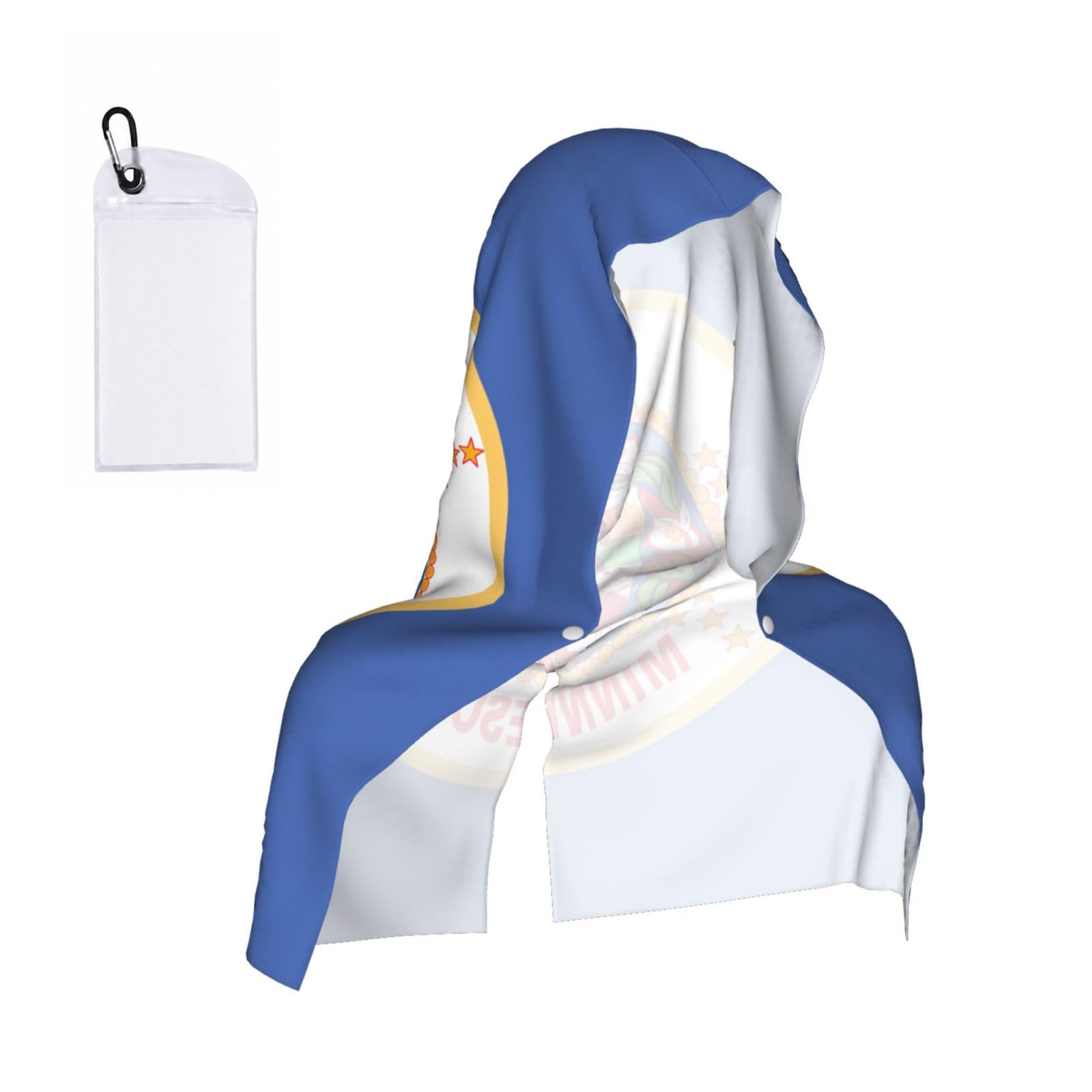 DUWAA Minnesota State Flag Print Cooling Hooded Sports Towel, 30×60cm Quick Drying Summer Cool Head Wrap For Neck And Face
