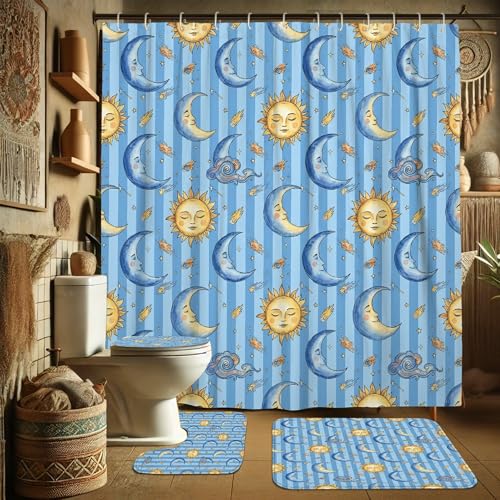 Ensemble de rideaux de douche en tissu imperméable 183x183 cm