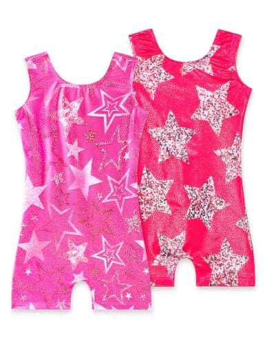 Image of 2 Pack Leotard for Girls Gymnastics Sparkly Sleeveless Unitards