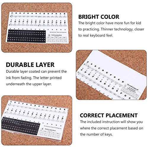 MILISTEN Adesivos de piano para teclas, adesivos removíveis para teclado de piano 37/49/54/61/88 tec