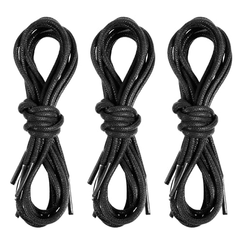 JJUNW 3 pares de cordones de negocios, cordones redondos encerados, de 90 cm, impermeables y muy resistentes al desgarro, para zapatos de cuero, zapatos de traje, para hombre y mujer