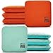 Timtaoth Dual Sided Corn Hole Bags Professional Cornhole Bags Set of 8 Regulation Size Weight Pro Corn Hole Bean Bags Slick and Stick (Turquoise&Orange)