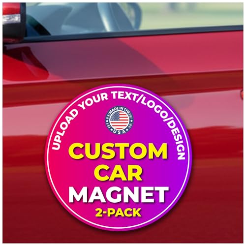 Custom Round Car Magnets 12" – 2 Pack, 30 Mil – Round Logo Magnets for Cars & SUVs – Made in USA