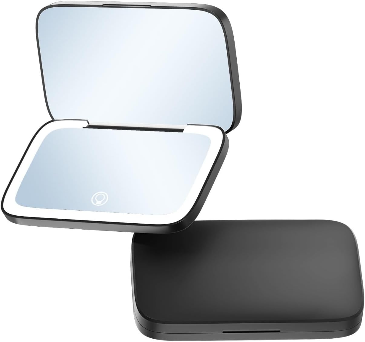 Portable LED Illuminated Makeup Mirror with Five fold Magnification and Folding, Portable Handheld Gift Mirror