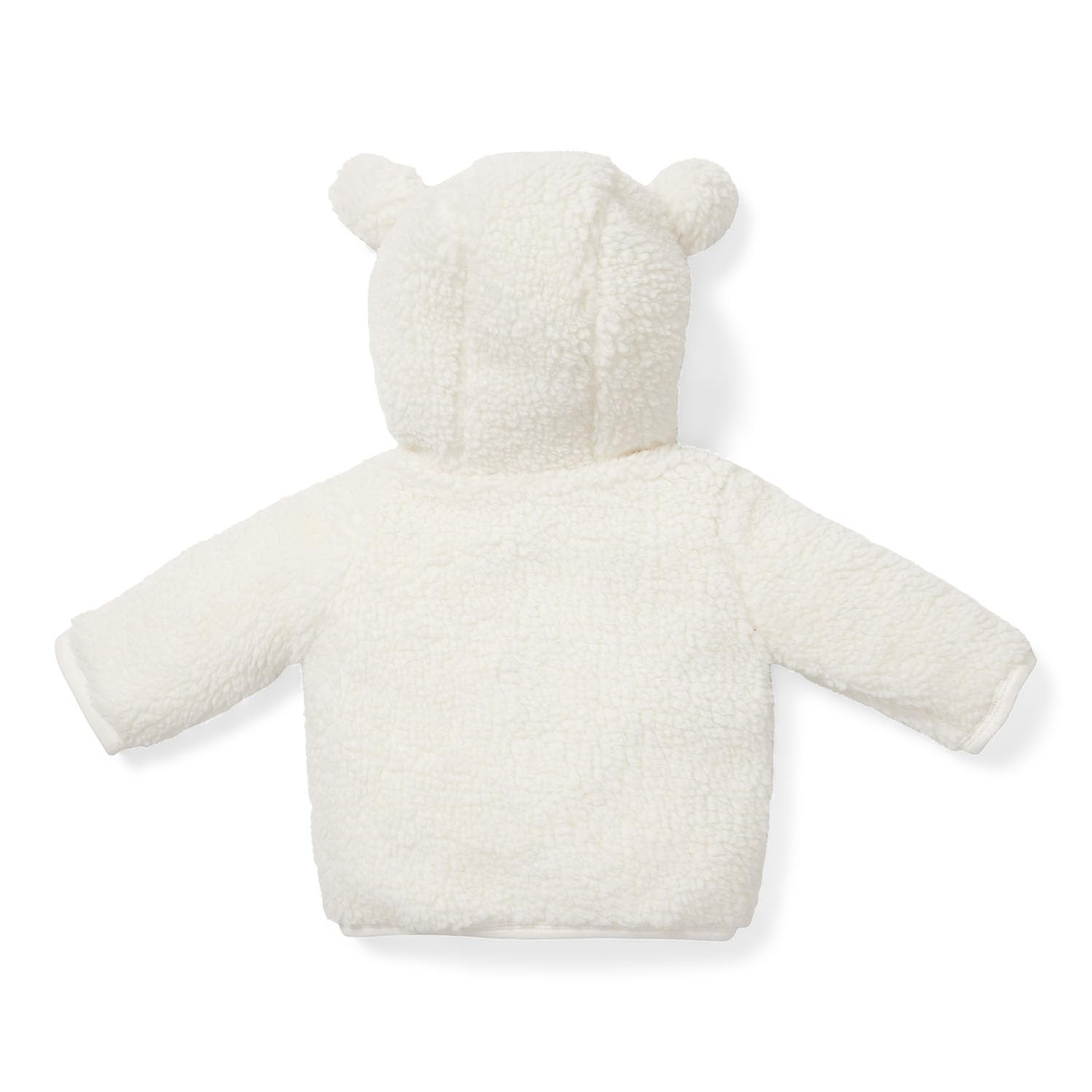 Little Dutch Winterjacke Fleecejacke Teddy Jacke mit Kapuze Ohren Baby (Gr. 68) weiß