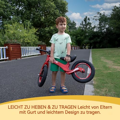 CXWXC Laufrad ab 2 Jahre Einzigartiger Magnesiumlegierung 12 Zoll Kinder Laufrad Tragfähigkeit von 30 kg Laufräder für 24-60 Monate Balance Bike – Bild 7