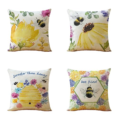 Housse coussin 50x50 lot de 4 en lin avec motifs animaux double face - 2