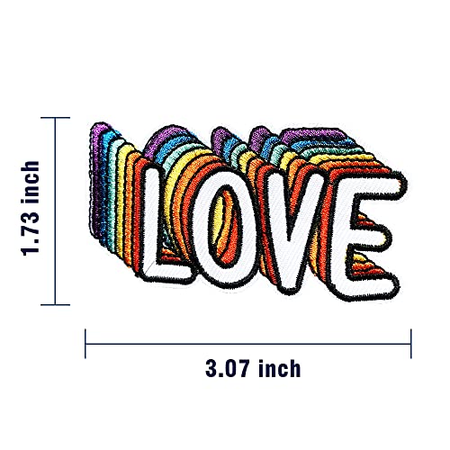 Obokata Embroidered Iron On Patches, Colorful Love Patch, Rainbow Badge Sew On Emblem Applique Diy Accessories For Vest Jackets, Clothes, Hats, Bags & Jeans #TOP5