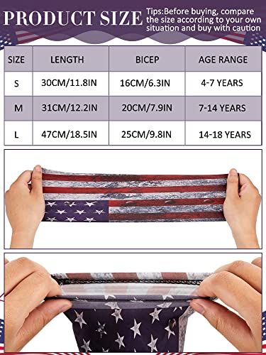 Lasnten 16 Pairs American Flag Compression Arm Sleeve For Kids Youth Boys Baseball Sleeves Arm Sleeves Cover Sun Protection (7-14 Years) #TOP1
