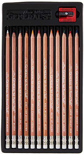 General Pencil 4400-12A General's Pastel Chalk Pencils, 12 Colors, Multicolor, 7 X 1/4 X 1/4 In #TOP2