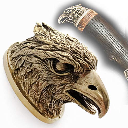 CooB Bronze Eagle Hawk Knife Pommel, Custom Knife Making Accessory, Hand-Casted Solid Metal, 1.65x0.75x1 Inch, Bronze