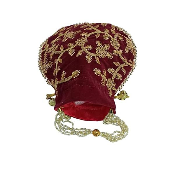 ATHZ Potli bag Velvet chocolate brown MATKA DESIGN for Women Wristlets Return Gifting handbags for Festivals Birthday wedding Purses - Image 3