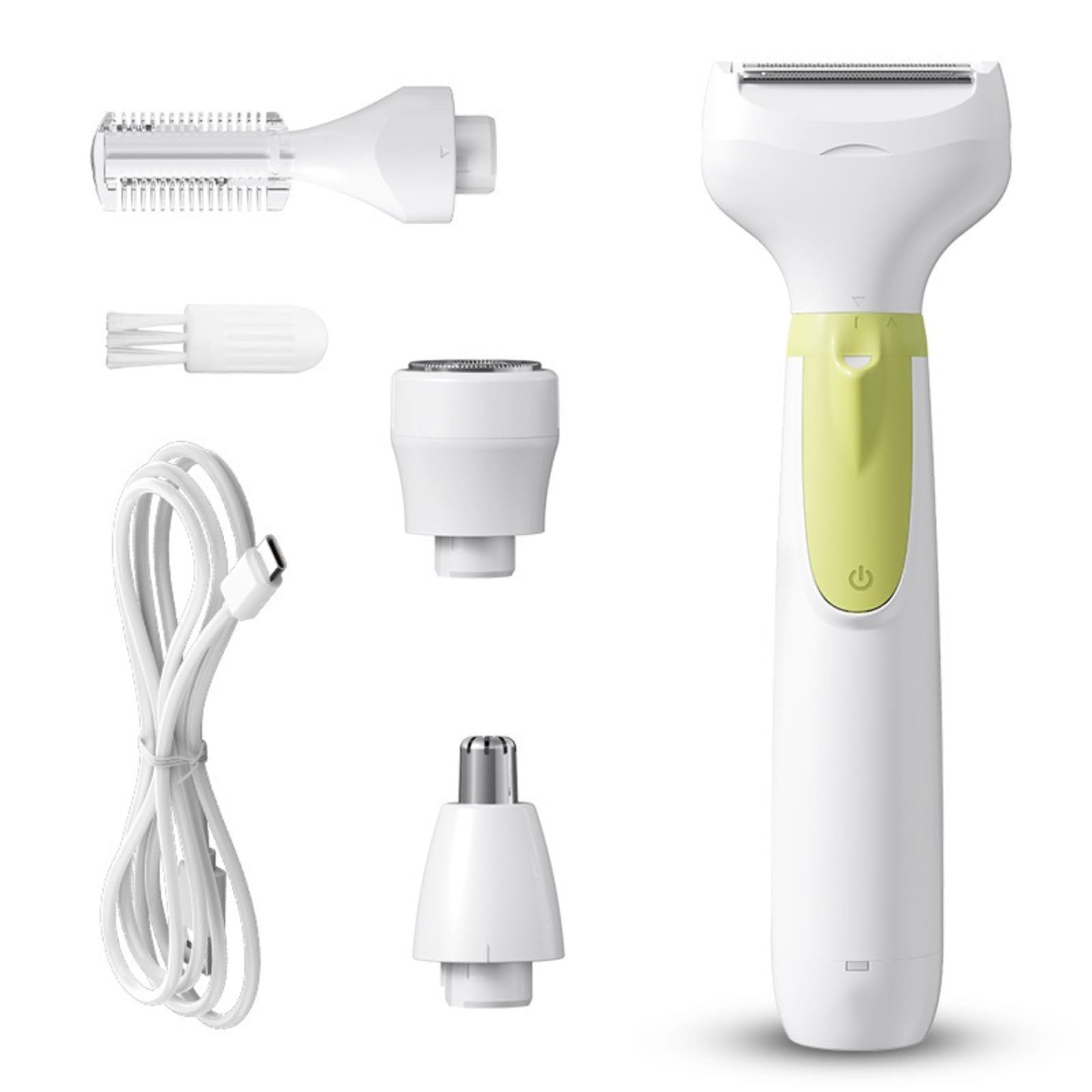 Afeitadora eléctrica 4 en 1 para mujer, recortadora de bikini de carga inalámbrica sin dolor, con un kit de cuidado de afeitado suave desmontable y multifuncional para cuerpo, cara y zonas íntimas