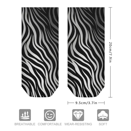 Zebra Print Socks Ankle Length Socks Casual Short Socks for Women Men Low Cut Sports Socks Running Socks No Show Socks Ankle Socks Athletic Socks Workout Socks2