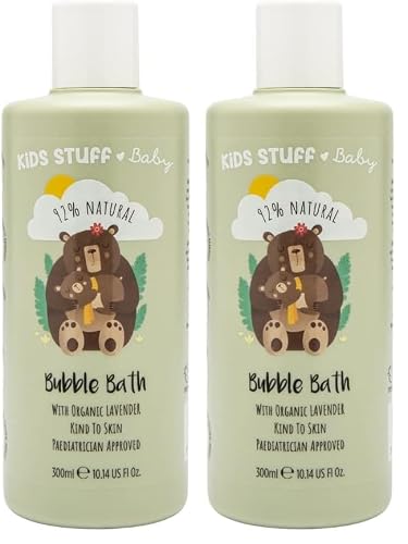 Image of Kids Stuff Baby | Baby Bubble Bath 300ml | Natural Ingredients | Organic Lavender Oil | Dermatologically & Paediatrician Approved | Kind to Sensitive Skin | Vegan | Cruelty-Free (Pack of 2)