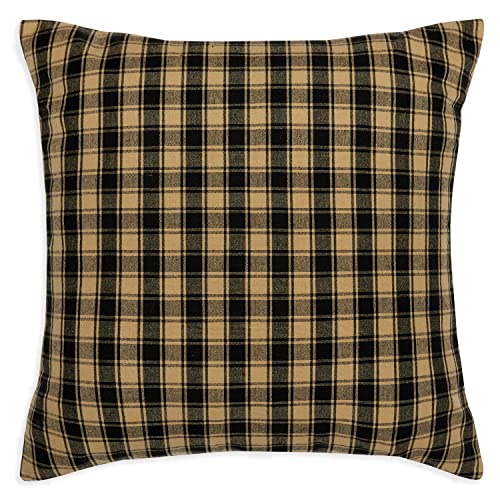 Cackleberry Home Black And Tan French Check Decorative Square Throw Pillow Case Covers Woven Cotton 18 X 18 Inches, Set Of 2 #TOP1