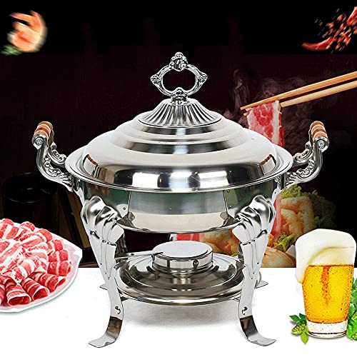 Volle Größe Runden Chafing Dish Edelstahl Käfer Abendessen Portion Buffetwärmer-Set Mit Pfannen, Deckel, Handhaben Und… – Bild 3