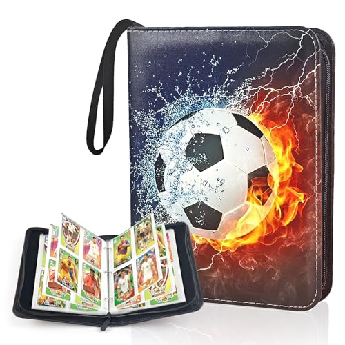Football Card Holder, Waterproof PU Leather Binder With 50 Page 400 Pockets for Trading Cards, Detachable Sleeves for Baseball, Sports Star, and Game Cards