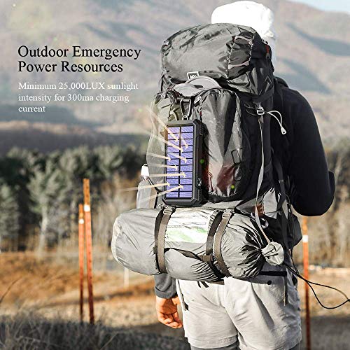 20,000Mah Fast Charger For Emergency Use Plus 10,000Mah Solar Power Bank For Cell Phone (Black And Orange) #TOP7