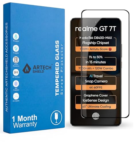 Image of Military-Grade Tempered Glass Screen Protector for Realme GT7 & GT7T 5G - Edge-to-Edge Coverage Bubble-Free Easy Install