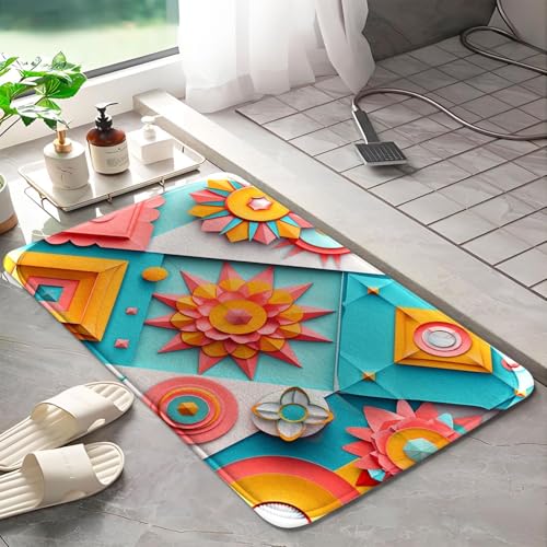 Tapis de bain en mousse à mémoire de forme coloré 107 lavable taille S