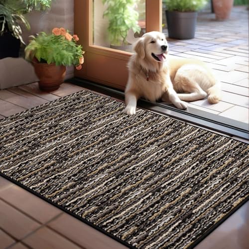 Biscpro Tapis d'entrée Interieur 80x100cm Paillasson,Antidérapant Lavable Tapis de Porte,pour Passage,Couloir,Cuisine,Terrasse,Jardin,Chambre