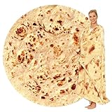 ZoneYan Burrito Tortilla Decke, Burrito Decke 160cm, Tortilla Deck-e aus Flanell, Burrit-o Blanket für Familie Lustige (Gelb, 160cm)