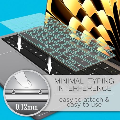 Image of RAYA Premium Keyboard Protector for 2021-2024 Release MacBook Air 13.6 inch [A3113 A2681 M2 /M3] & MacBook Air 15.3 inch [A3114 A2941 M2 /M3] Keyboard Skin Cover (TPU Mint Green)