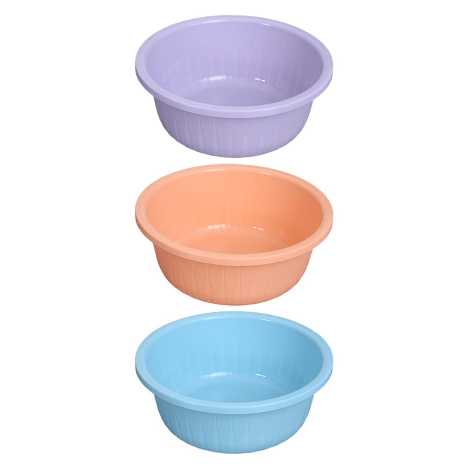 Lavabo de plástico para cocina y exteriores juego de 3 piezas redondas con base antideslizante