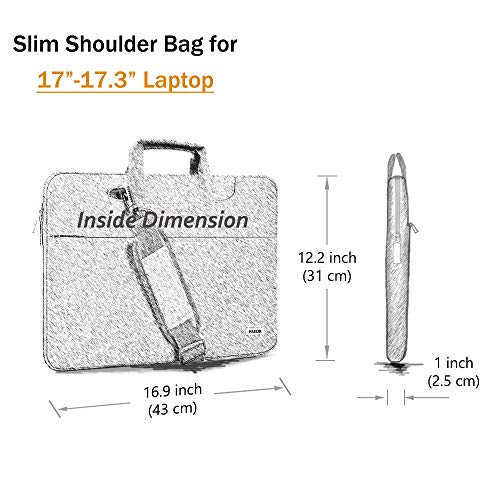 Image of Hseok 17.3 Inch Laptop Shoulder Bag, Water-Resistant & Shockproof Protective Computer Case Compatible with 17.3 inch Dell Asus HP Lenovo Acer MSI Notebooks,Light Blue