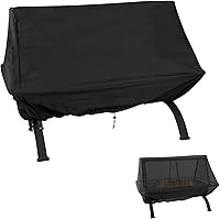 Vista 26 de Cubierta rectangular para hoguera de 56 pulgadas, cubierta de mesa para fogata de gas propano, impermeable para exteriores, 56 x 27 x 15 pulgadas