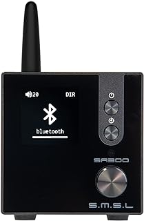 SMSL SA300 High Power 2.1 Bluetooth 5.0 Remote Control HiFi Fever Audio Digital Power Amplifier,Infineon MA12070 Chip 80W x 2 Class D Power Amplifier,Multiple EQ Modes,Suitable for Home Use (Black)