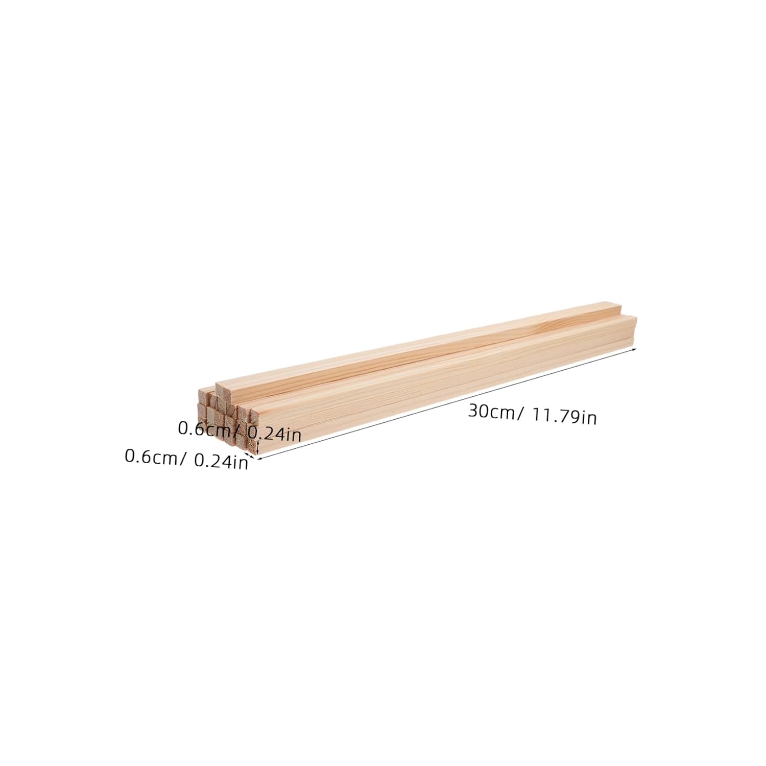 20pcs Square Wood Dowel Rods for Crafting DIY Model Projects