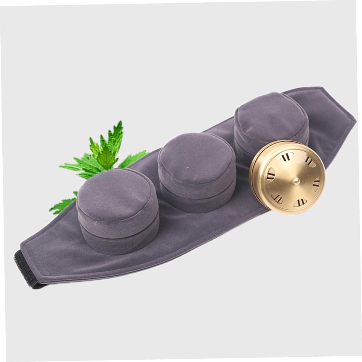 Homoyoyo 2 Pcs Cotton Moxa Purifier Cover Moxibustion Cloth Cover 3 Pockets Adjustable Belt Heat-accumulating Friction-Resistant