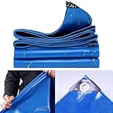 テントシート グラン 4x9.5 m 500g/m² ドシート タープ 軽量 防水シート耐摩耗 日除け コンパクト レジャーシート キャンプ 登山 ピクニック ハンモック 収納バッグ付き LXX94W, ブルー