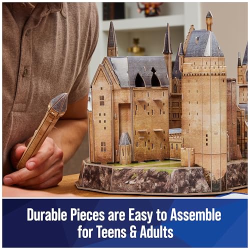 4D Build 4D Puzzles, Harry Potter Deluxe Hogwarts Castle With Astronomy Tower & Great Hall Over 2Ft. Wide Model Kit 384 Pcs | 3D Puzzles For Adults & Teens 12+