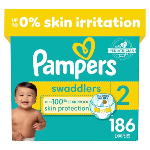 Image of Pampers Swaddlers Diapers - Size 2, One Month Supply (186 Count), Ultra Soft Disposable Baby Diapers