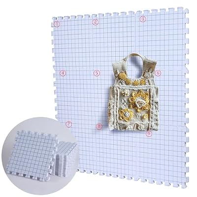 9 Pack Blocking Mats for Knitting & Crochet Project, Extra Thick Knitting Blocking Mat with Grid Lines,Knitting Mats with 100 T-Pins and Storage Bag